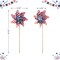 24"H Set of 12 Plastic Stars&Stripes Patriotic/ Americana Windmills